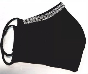 Maseczka czarna z cyrkoniami